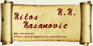 Miloš Mašanović vizit kartica